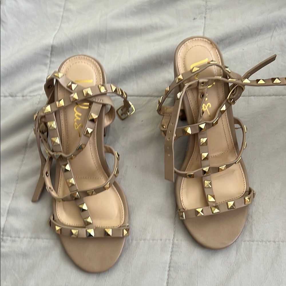 Lulu's Studded Tan Heels